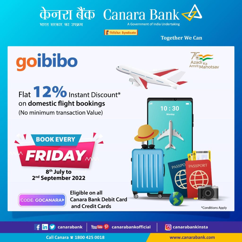Canara Bank Flight Offers