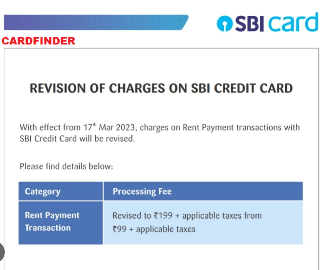 SBI SimplyCLICK Credit Card Rent Payment