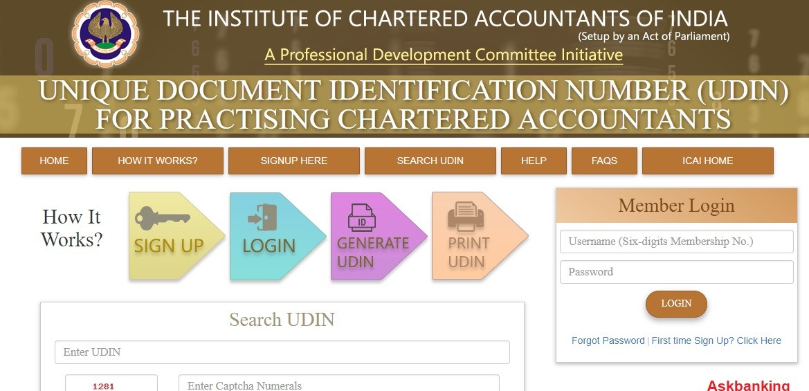 Unique Document Identification Number (UDIN) For Checking Authenticity of CA-Certified Documents