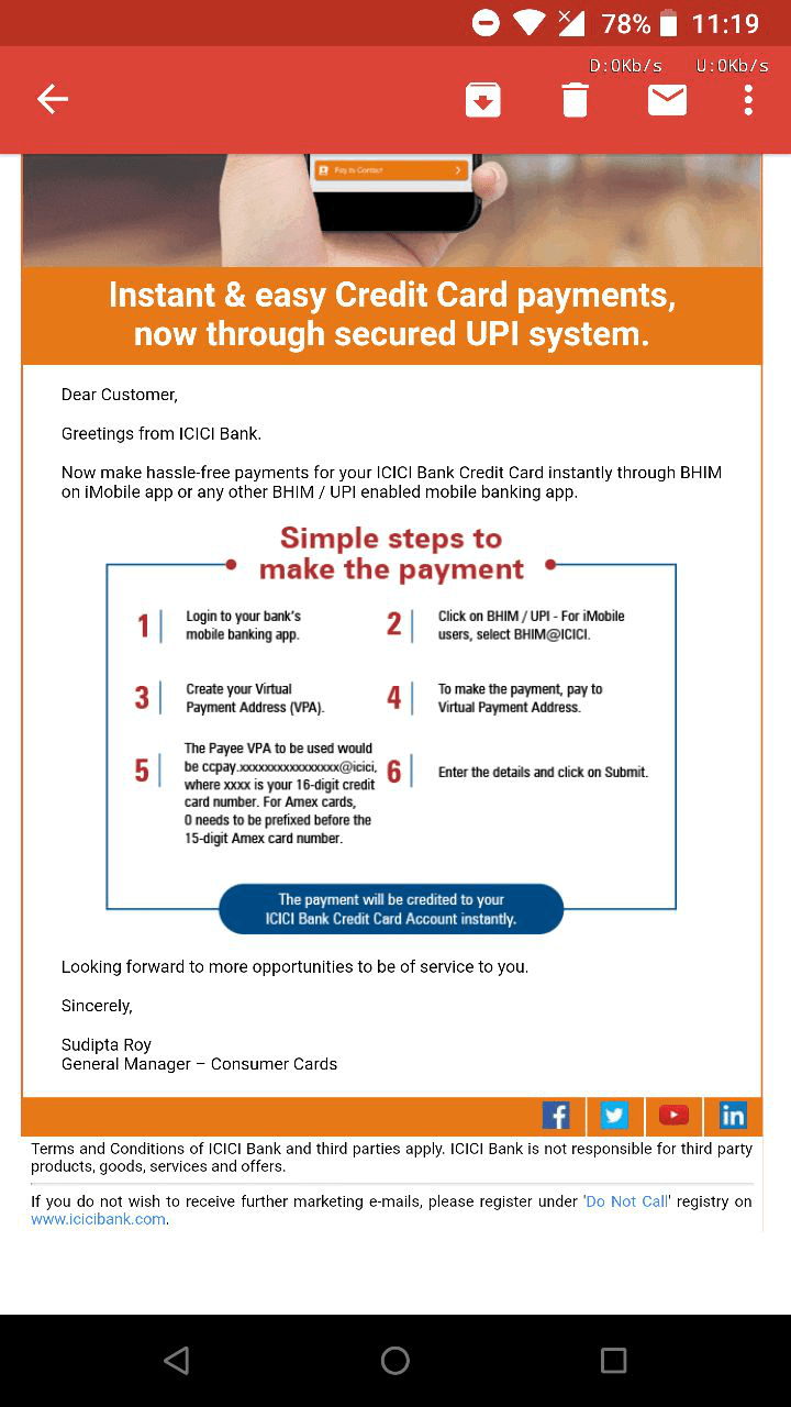 Pay ICICI Bank Credit Card Dues