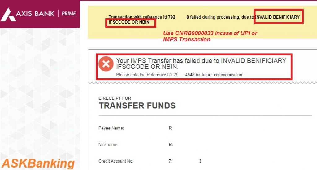 Syndicate Bank IFSC Error-askbanking