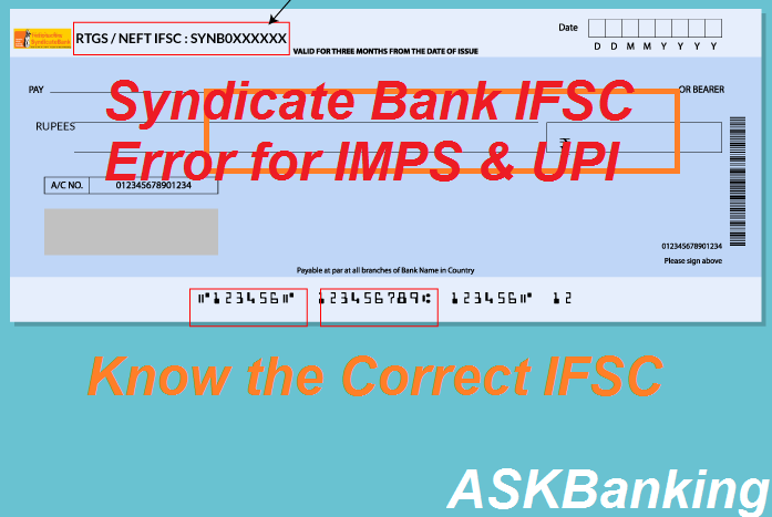 Syndicate Bank IFSC Error