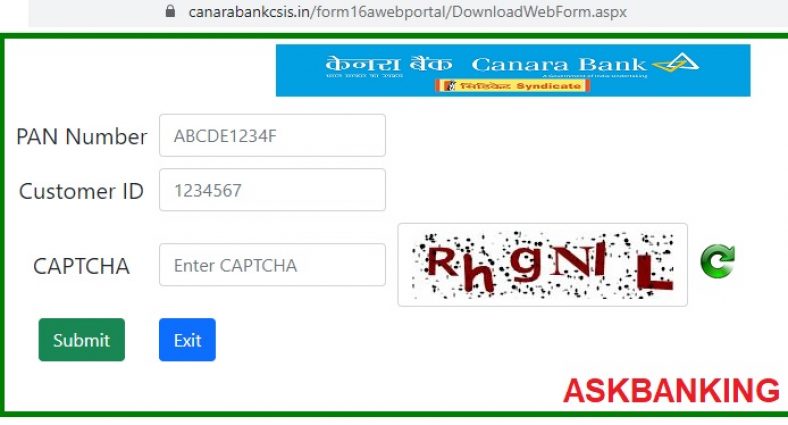 download canara bank form 16