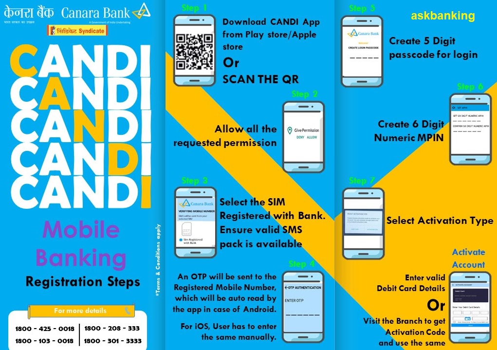 how to activate Canara Bank Mobile Banking app CANDI Online