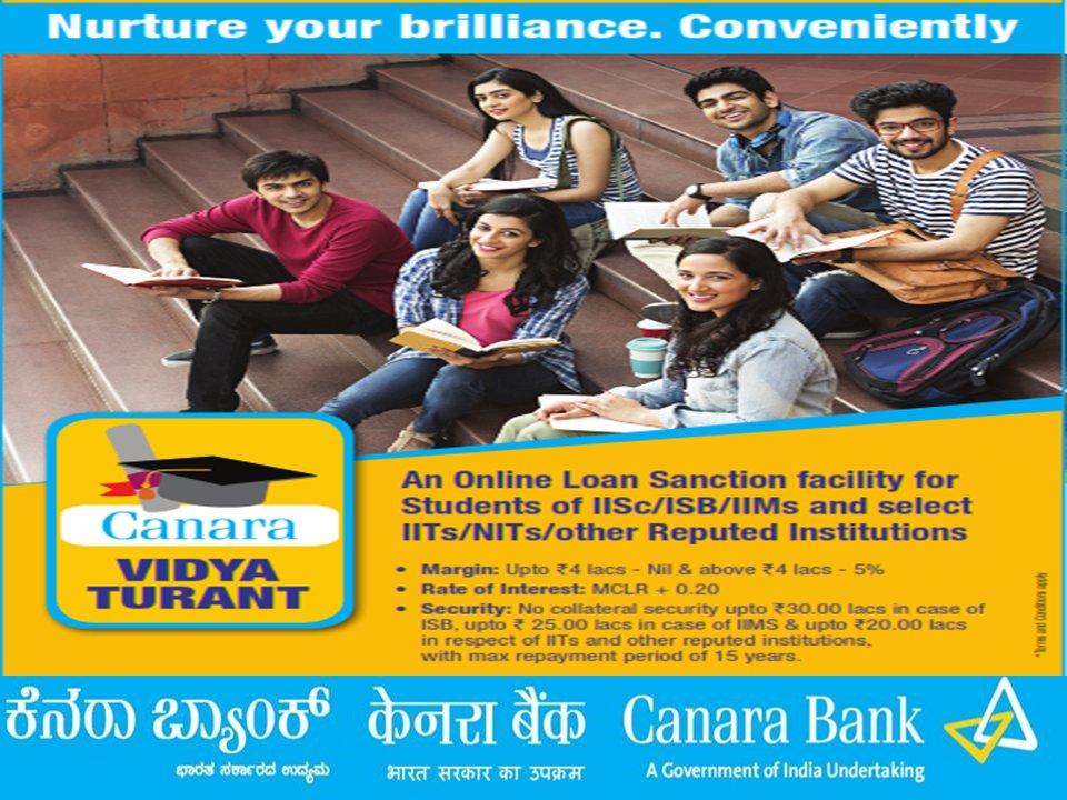 Vidya Turant Canara Bank Collateral Free Education Loan - askbanking