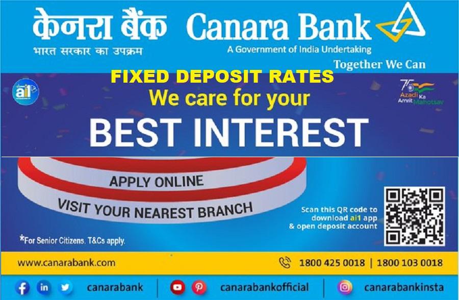 Canara Bank Latest Fixed Deposit Interest Rates