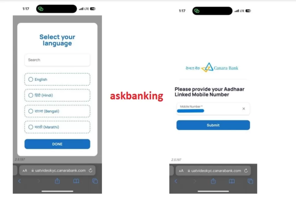 Canara Bank Saving account online with Video KYC